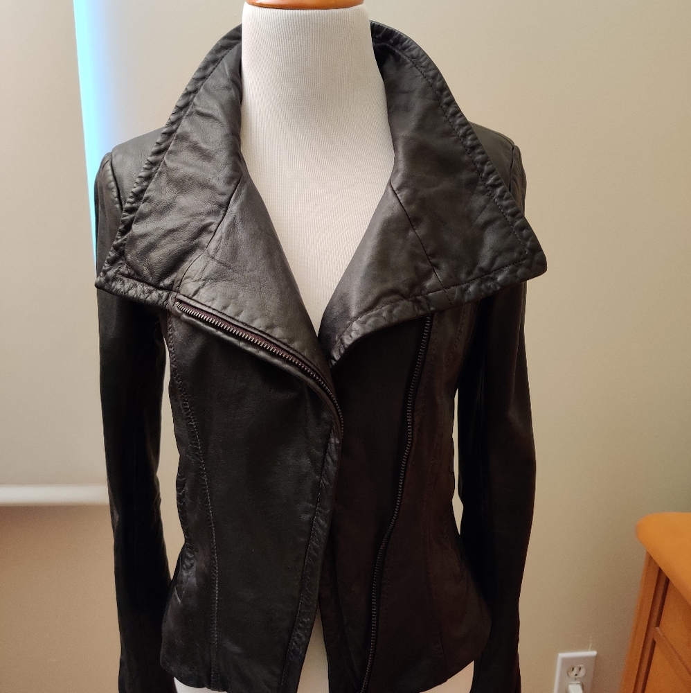 Asymmetrical Danier leather jacket